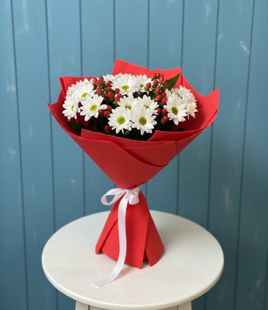 Букет цветов из: Хризантемы в Жилино-1