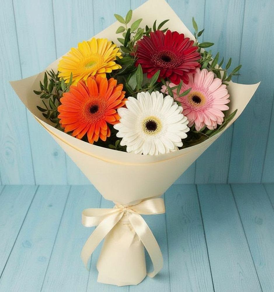 Букет праздник в Жилино-1 Букет цветов из: Герберы в Жилино-1