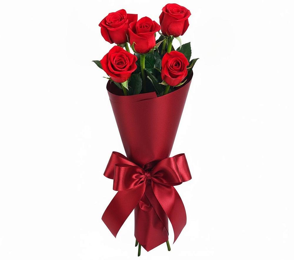 Букет 5 Красных роз Эдлесс Лав в Жилино-1