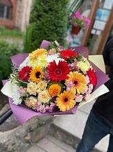Букет цветов из:  Герберы, Ромашки, Хризантемы, Розы и Подсолнухи #REPLACE_PRED# Жилино-1