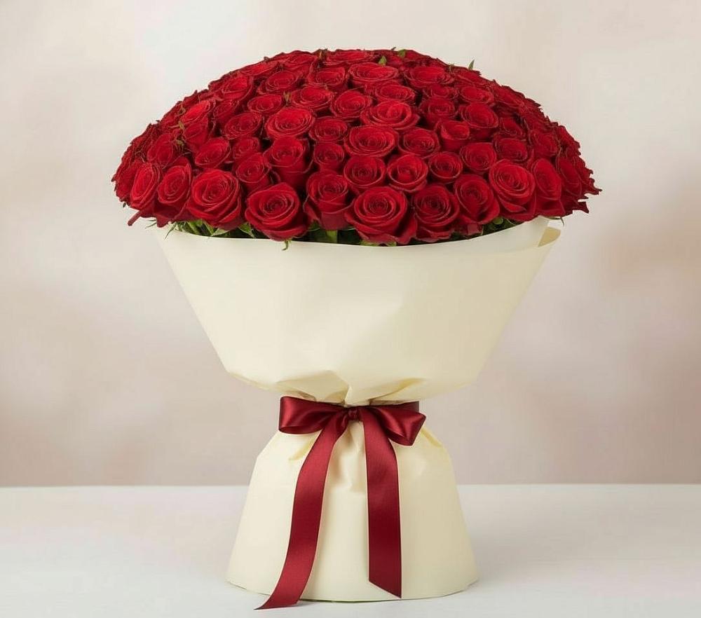 Букет 101 Красная роза Милано в Жилино-1