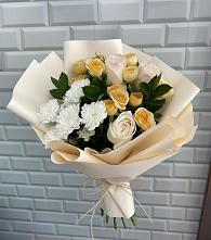 Букет цветочный вальс в Жилино-1 Букет цветов из:  Розы и Хризантемы в Жилино-1