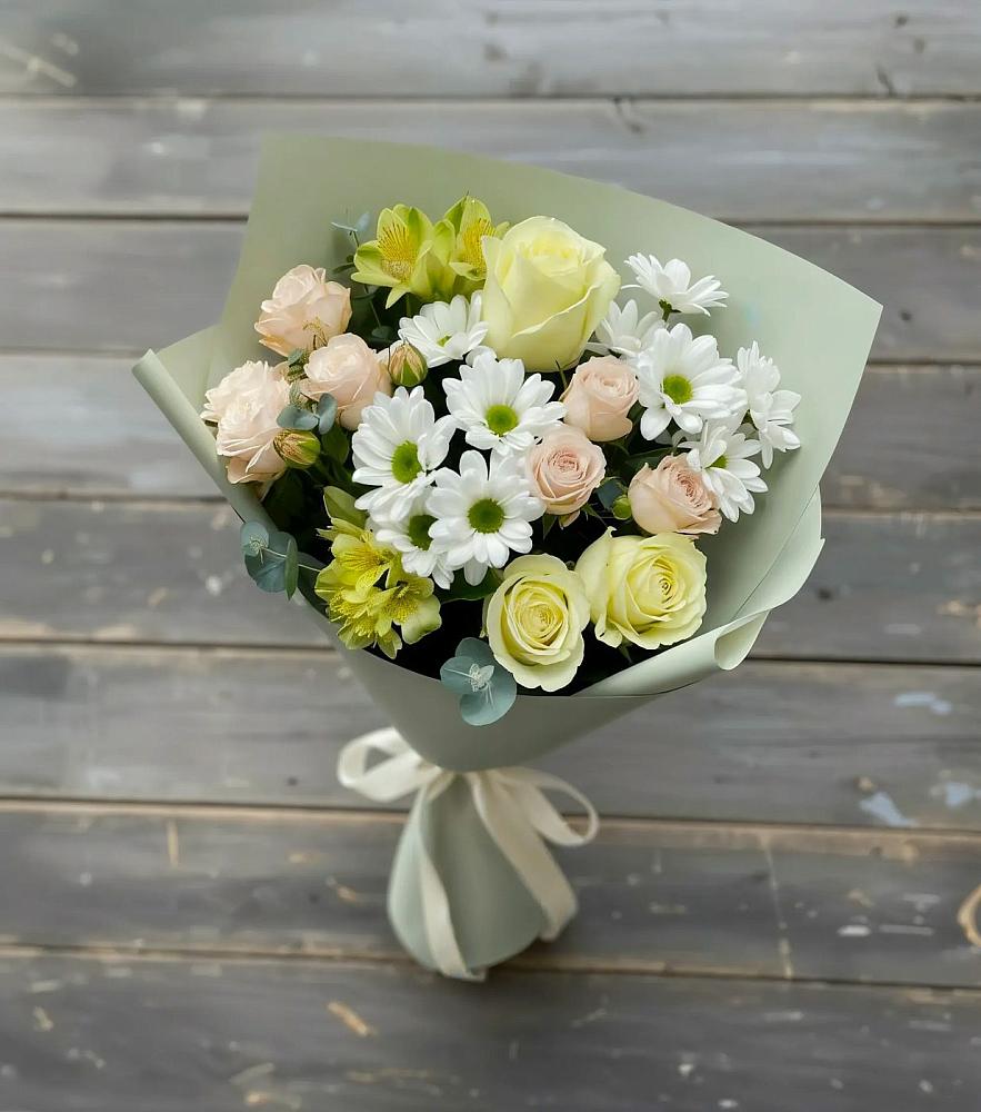 Букет цветов из: Альстромерии, Розы и Хризантемы в Жилино-1