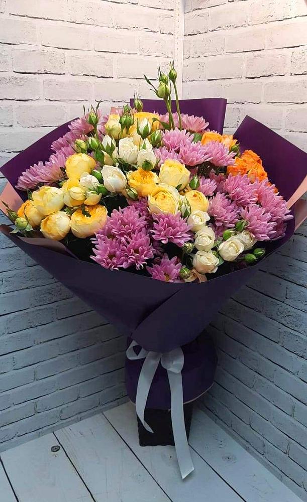 Букет цветов из: Хризантемы и Розы в Жилино-1