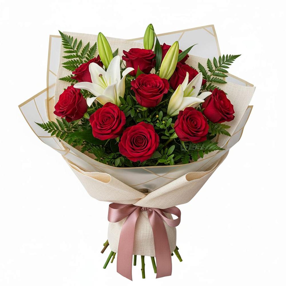 Букет цветов из: Лилии и Розы в Жилино-1