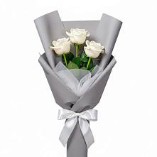 Букет 3 белые розы в Жилино-1 Букет 3 белые розы в Жилино-1