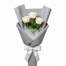 Букет 3 белые розы в Жилино-1
