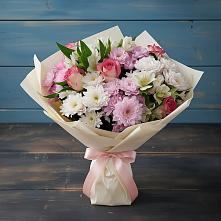 Букет цветов из:  Хризантемы, Альстромерии и Розы #REPLACE_PRED# Жилино-1