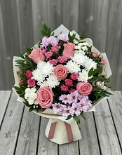 Букет цветов из:  Альстромерии, Гвоздики, Розы и Хризантемы в Жилино-1