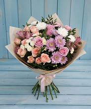 Букет цветов из:  Хризантемы, Розы и Альстромерии в Жилино-1