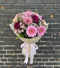 Букет цветов из:  Герберы и Хризантемы в Жилино-1