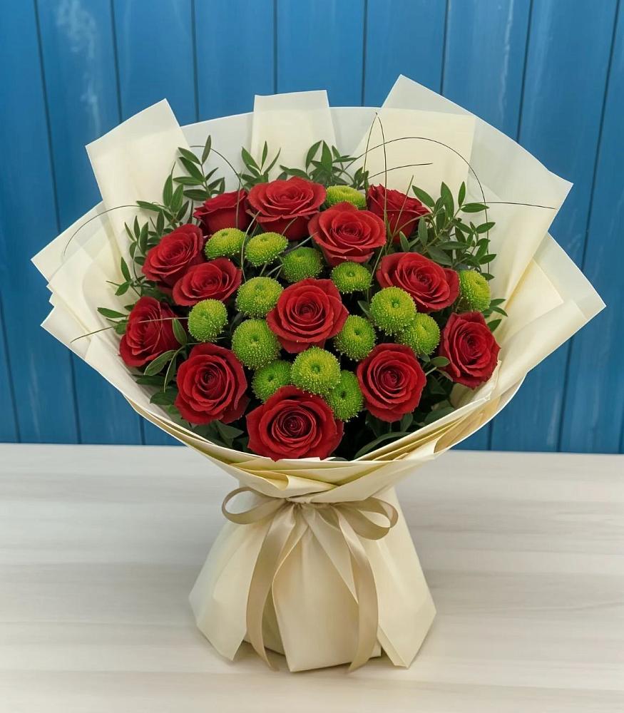 Букет цветов из: Розы и Хризантемы в Жилино-1