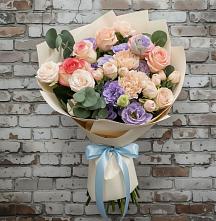 Букет цветов из:  Розы, Лизиантусы и Гвоздики в Жилино-1